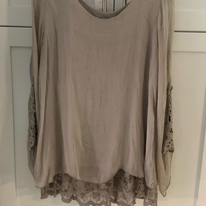 Grey Blouse with ruffles